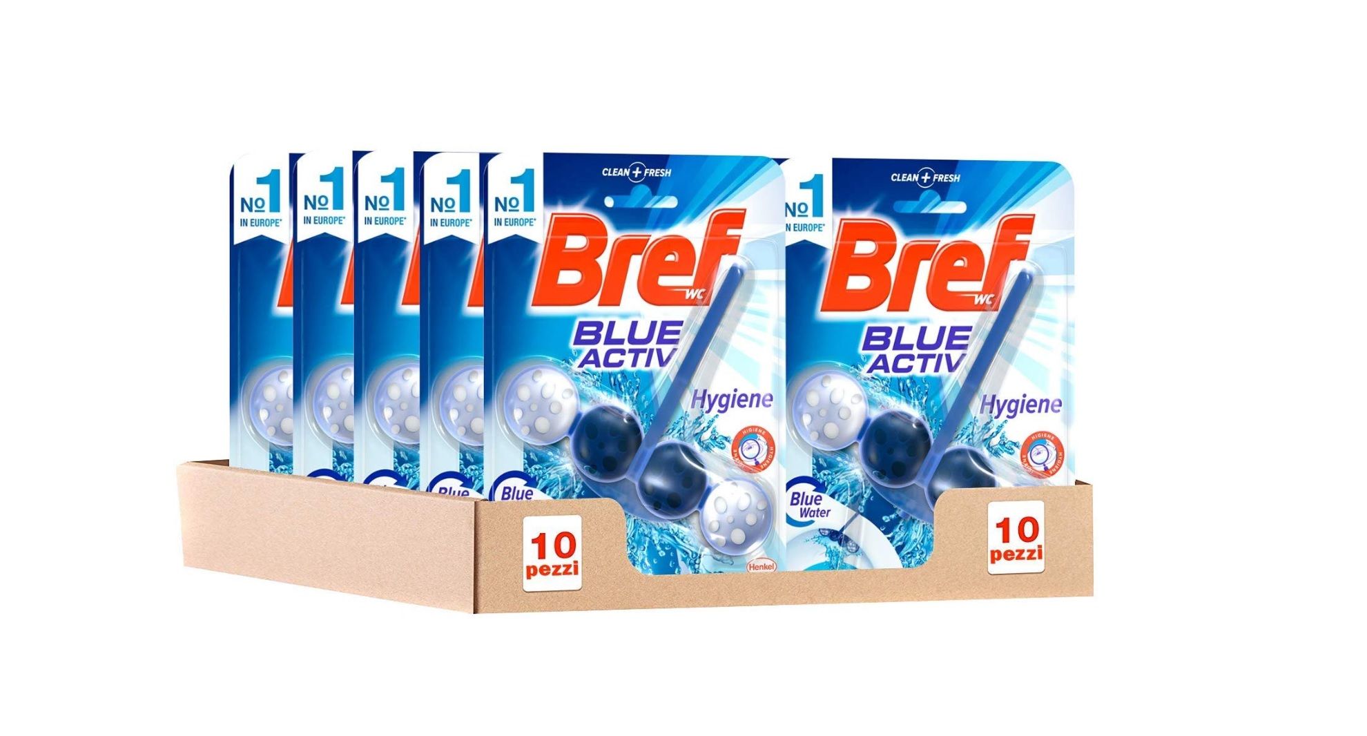Pack de 10 Limpiadores Bref Blue Active para WC
