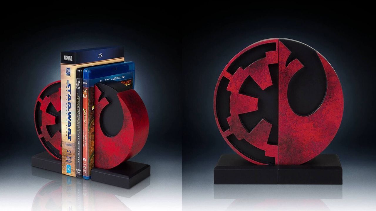 ¡Chollo! Sujetalibros con logotipo imperial/rebelde Star Wars por sólo 16€