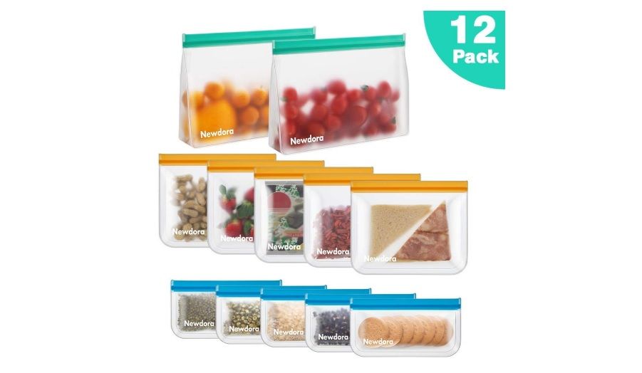Pack de 12 bolsas reutilizables para congelación y conservación de alimentos