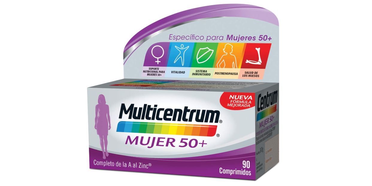 ¡Chollo! 90 comprimidos Complemento Multicentrum con Vitaminas para Mujer +50 años sólo 16,49€ (PVP +23€)