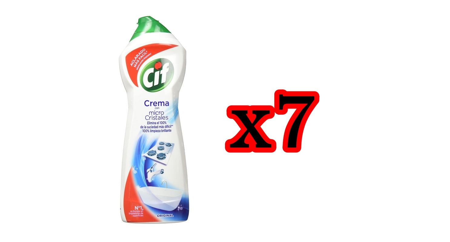 ¡Chollo! Pack de 7 envases de crema de limpieza Cif por sólo 12,46€ (1,78€/unidad)