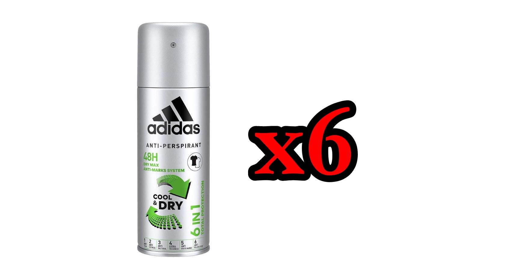 Pack de 6 desodorantes Adidas anti transpirantes