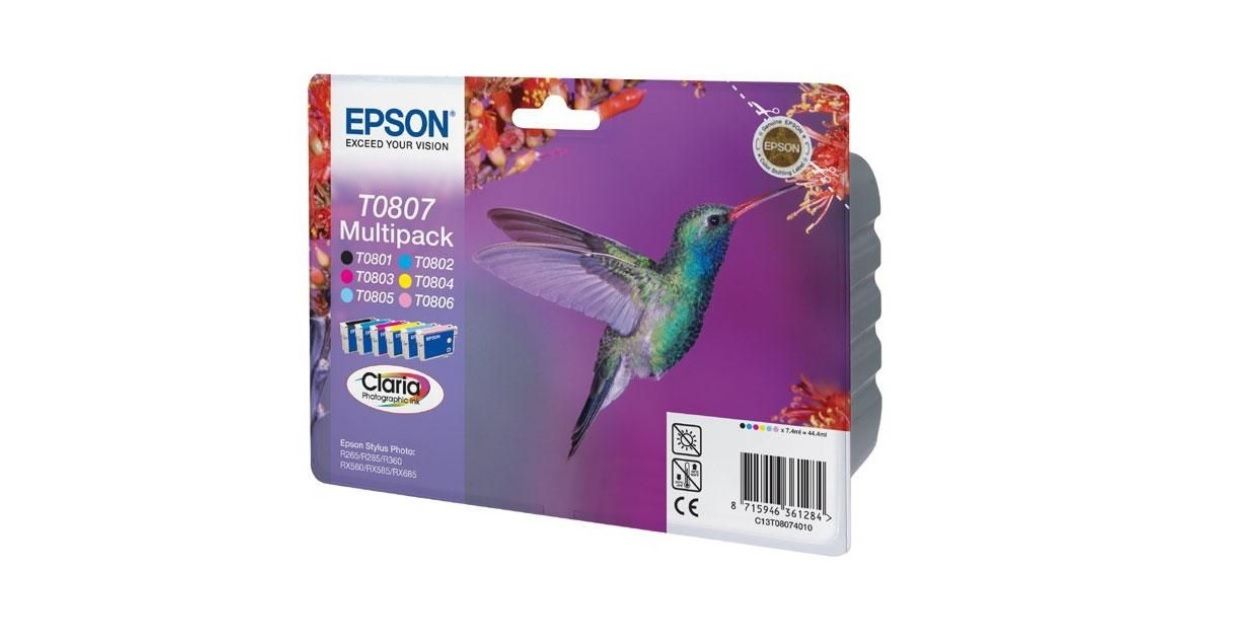 ¡Descuentazo! Cartuchos de tinta Epson Multipack T0807 6 colores por sólo 29,99€ (antes 84,94€)