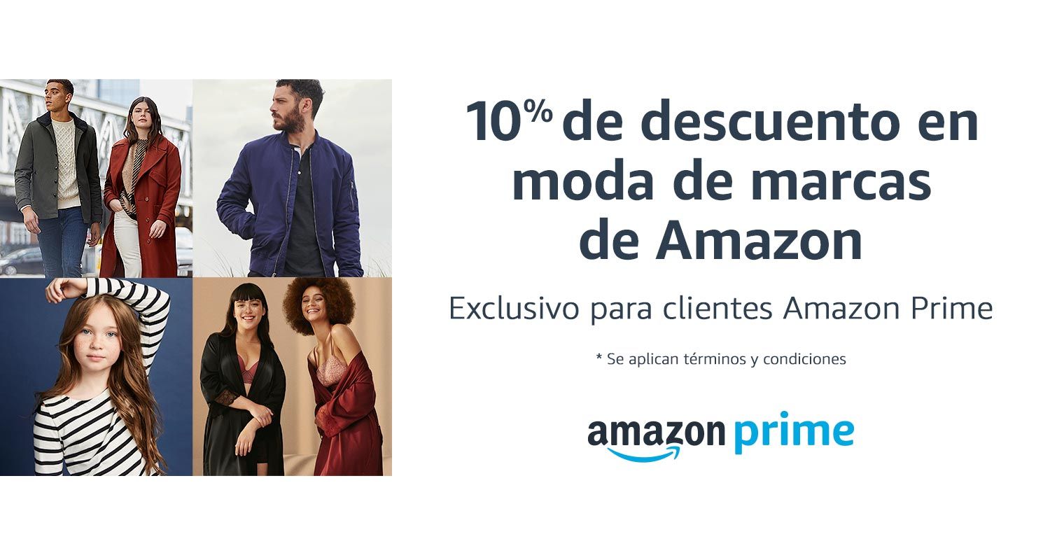 Cupón 10% de descuento en moda de marcas de Amazon (sólo para miembros Prime)