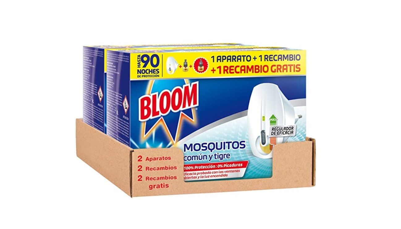 Pack de 2 aparatos con 4 recambios antimosquitos Bloom (180 noches)