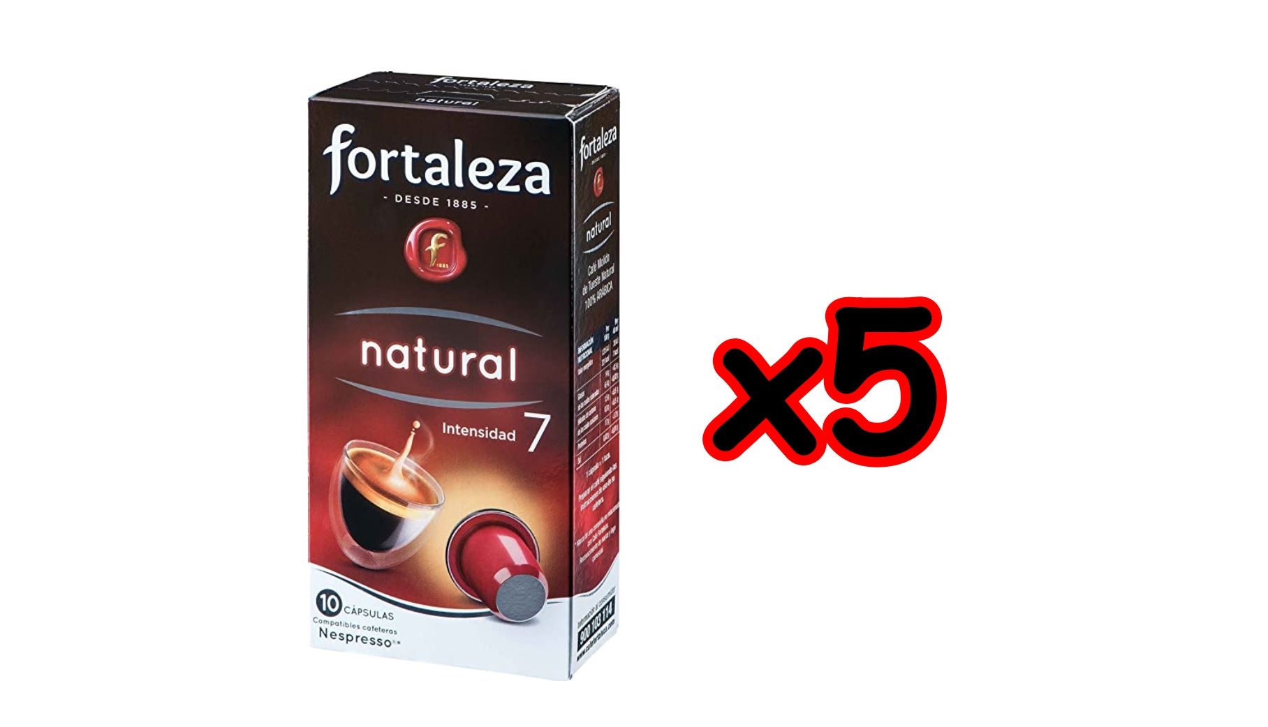 Pack de 50 cápsulas de Café Fortaleza natural compatible con Nespresso por 10,72€ (antes 15,95€)