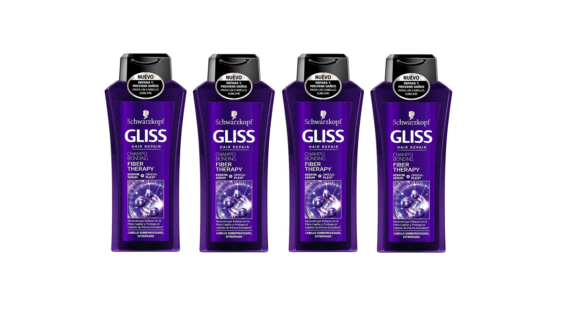 ¡Chollo! Pack de 4 champús fiber Therapy de Gliss por sólo 9€ (antes 13€)
