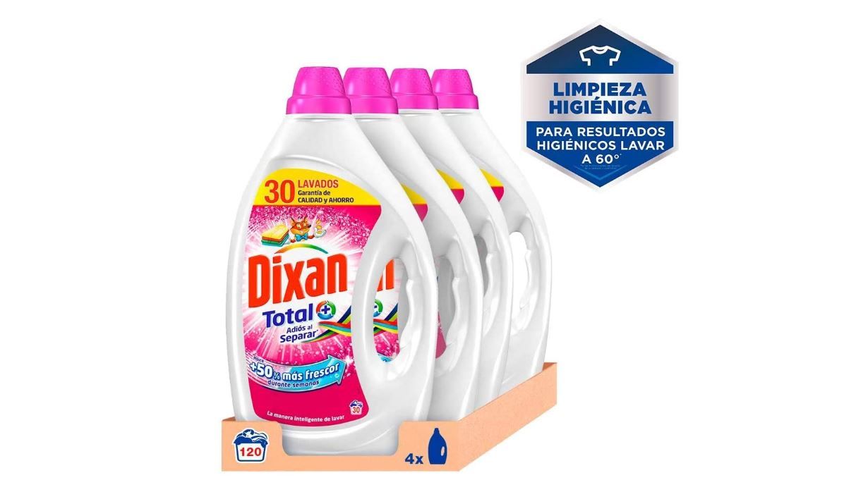 Pack x4 Detergente liquido Dixan Gel Adiós Al Separar (120 dosis)