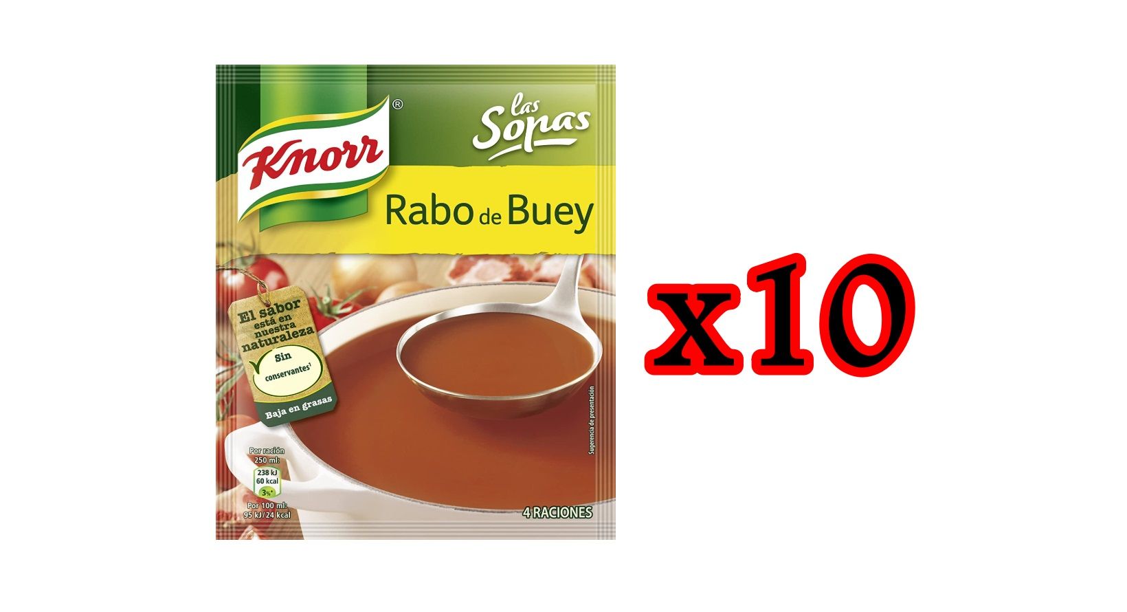 Pack de 10 sobres de Knorr Sopa Desh Rabo Buey