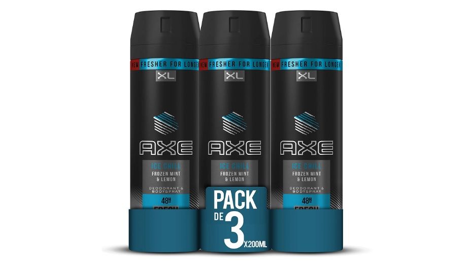 Pack 3x AXE Ice Chill XL 200ml desodorante spray para hombre