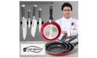 ¡Chollo! Pack 3 sartenes +4 cuchillos San Ignacio por sólo 29,99€ (antes 45€)