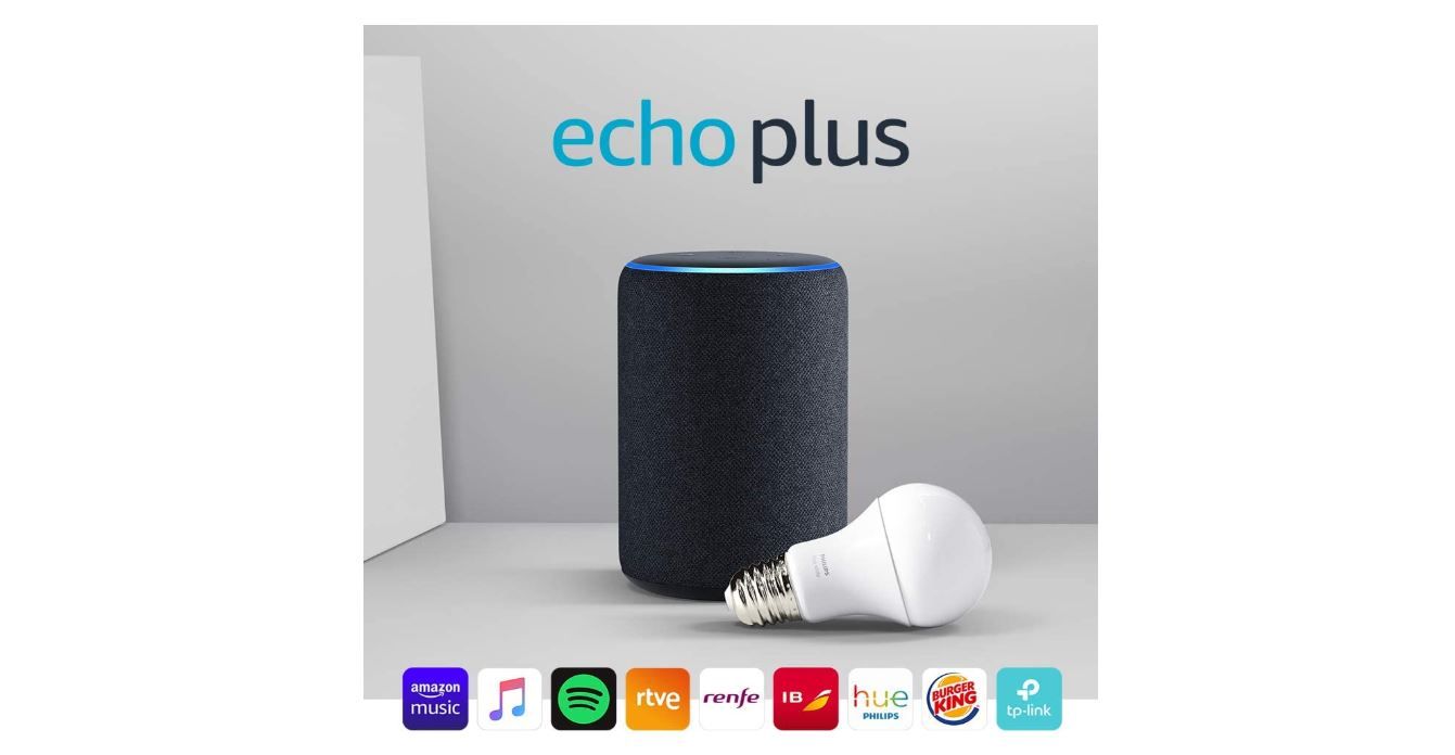 ¡Chollo! Amazon Echo Plus (2.ª generación) + Philips Hue White Bombilla LED E27 por sólo 69,99€ (PVP 149,99€)