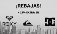 Rebajas en Quiksilver, Roxy y DC +25% EXTRA