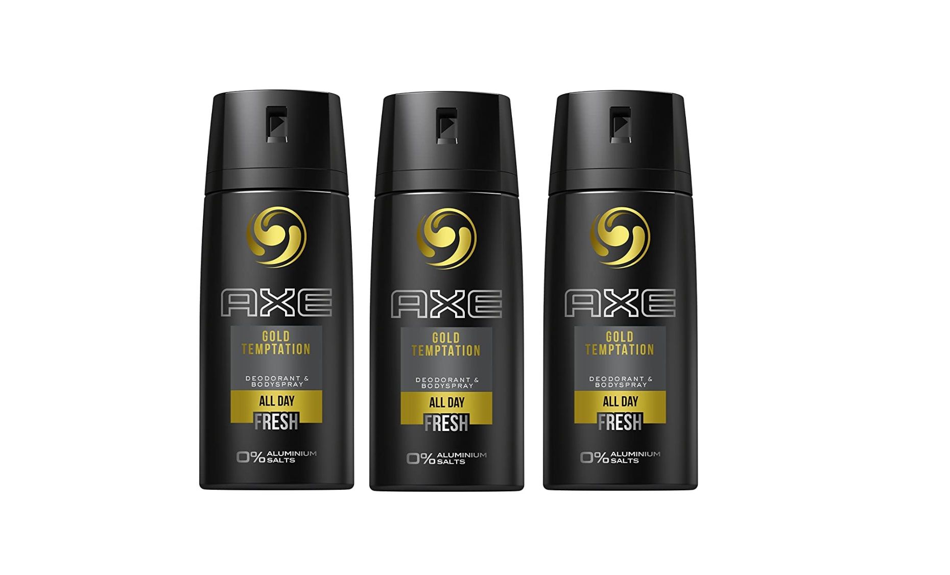 ¡Chollo! Pack de 3 desodorantes AXE Oro Temptation sin aluminio por sólo 6,75€ (antes 10,80€)