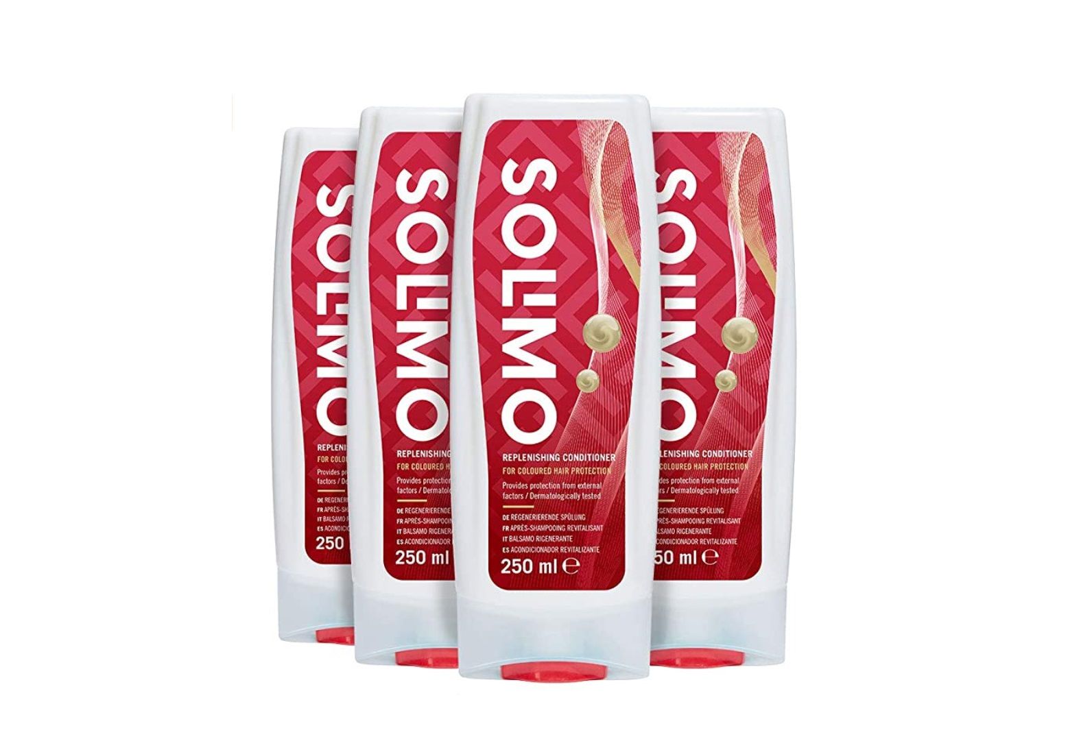 Pack de 4 acondicionadores para cabello teñido Solimo 250ml