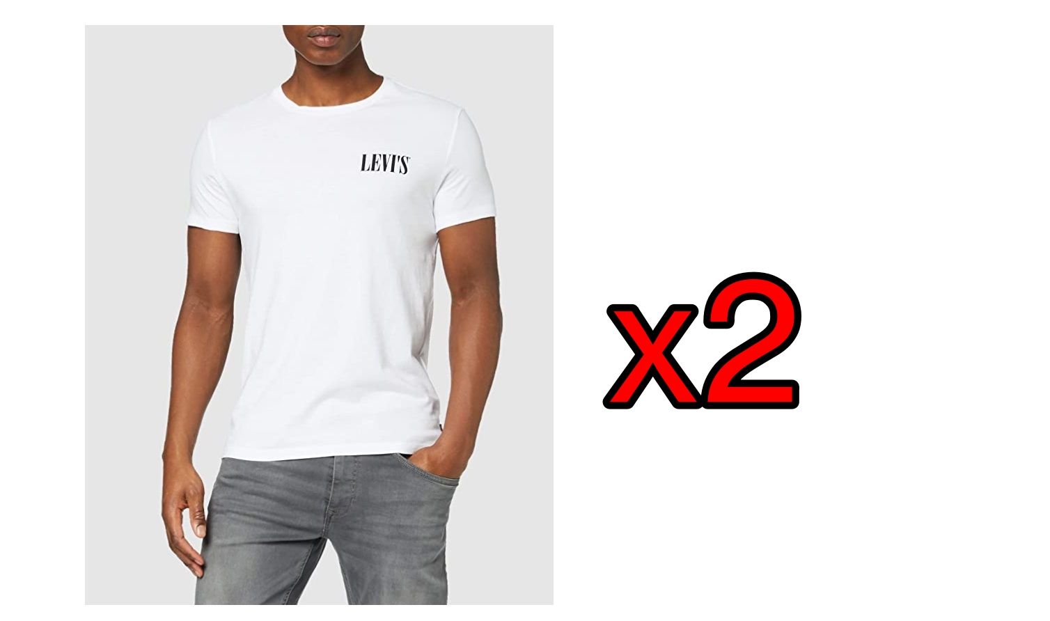 ¡Chollazo! Pack de 2 camisetas Levi's Crewneck Graphic (una blanca y otra azul) por sólo 14,69€ (PVP 39€)