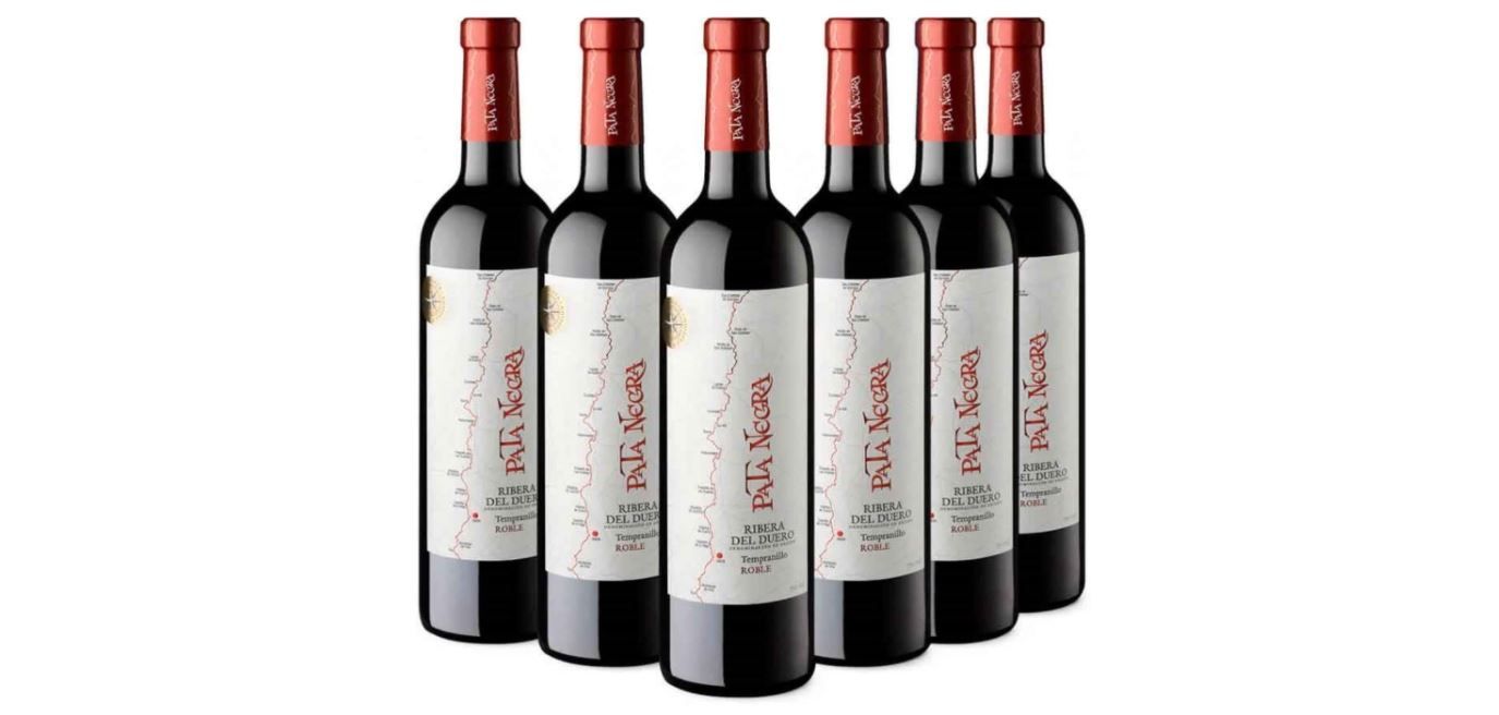 Pack de 6 Botellas de Vino Pata Negra Roble D.O Ribera del Duero