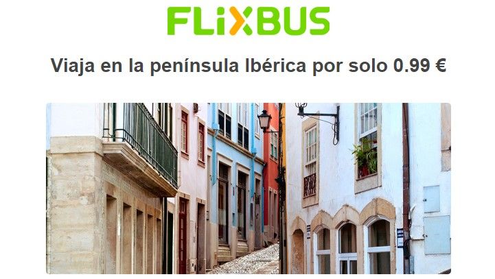 Viaja en Flixbus a algunos destinos de la península Ibérica desde sólo 0,99€
