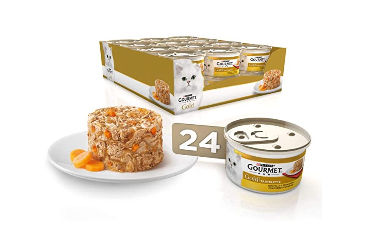 ¡Chollo! Pack de 24 latas de Purina Gourmet Gold Tartalette con pollo y zanahoria por sólo 9,18€ al tramitar el pedido (antes 16,60€)