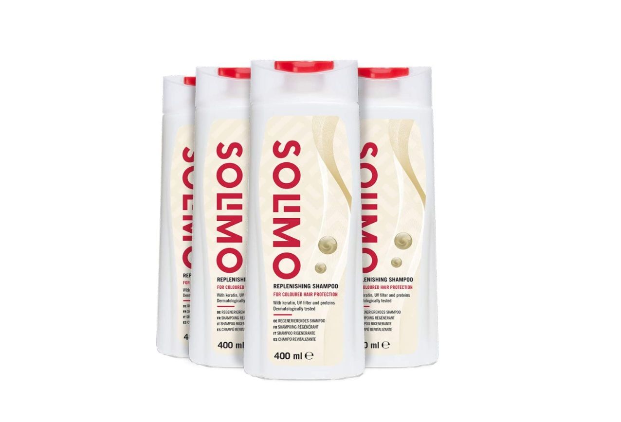 Pack de 4 champús revitalizantes de Solimo para cabello teñido