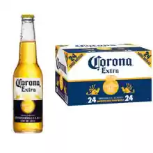 24 botellas de Corona Cerveza Lager Ligera y Refrescante, 35,5 cl