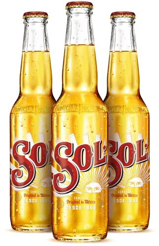 24 botellas de Sol Cerveza Lager Mexicana