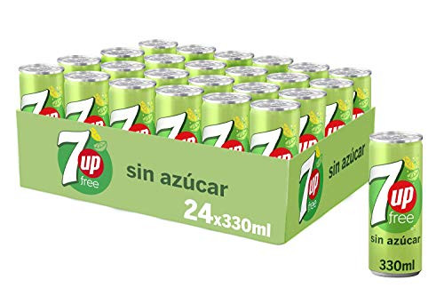 7Up Free Refresco De Lima Limón sin azúcar - Pack de 24 x 330ml