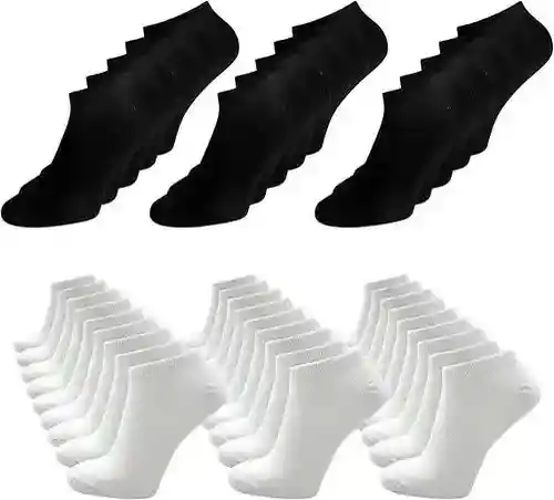 24 Pares de Calcetines Tobilleros Algodón