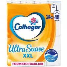 24 Rollos Extra Grandes Colhogar Ultra Suave XXL Papel Higiénico Suave de 2 Capas