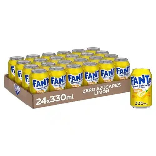 24x latas de Fanta Limón Zero Azúcar 330ml
