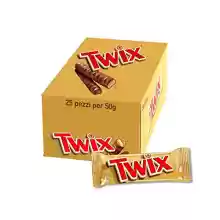 25 unidades de Twix Chocolatina con Galleta crujiente y suave caramelo recubiertos de chocolate con leche