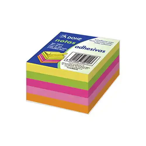 250x Notas Adhesivas 5x5 cm de 5 colores