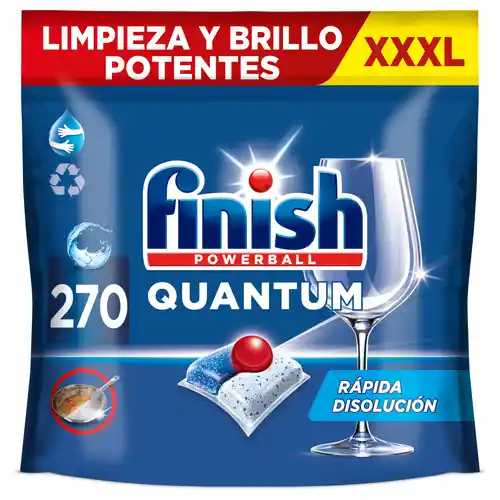 270 Pastillas para Lavavajillas Finish Powerball Quantum (0.11€/dosis)