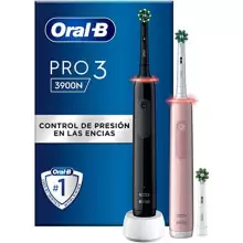 2x cepillos Oral-B Pro  3900N, negro y rosa