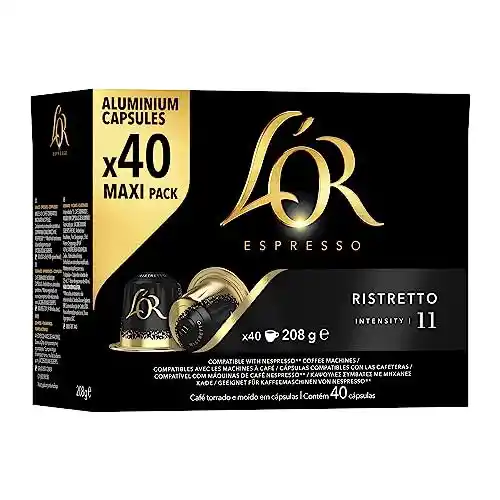3 cajas de 40 Cápsulas Compatibles Nespresso L'Or Ristretto - PROMO 3x2 - A 0,2€/cápsula