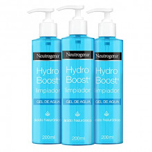 3 envases de gel limpiador facial con ácido hialurónico Neutrogena Hydro Boost