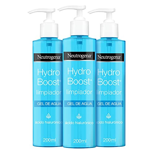 3 envases de gel limpiador facial con ácido hialurónico Neutrogena Hydro Boost