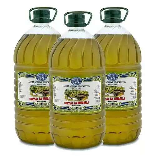 3 garrafas de aceite de oliva virgen extra Cortijo La Muralla Hojiblanca (3 x 5 L)