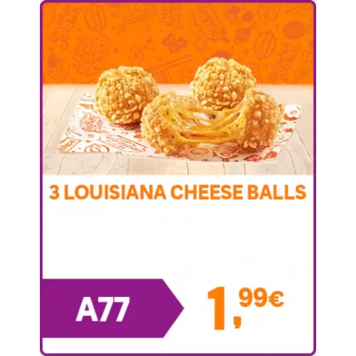 3 Louisiana Cheese Balls por 1,99€ en Popeyes (oferta válida en pedidos en restaurante)