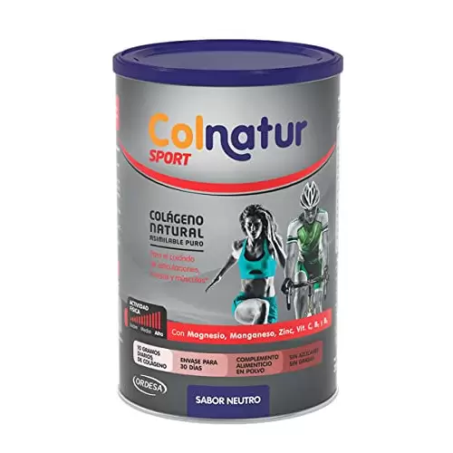 330g Colágeno con Magnesio, Zinc y Vitamina C para Músculos, Huesos y Articulaciones, Colnatur Sport Neutro