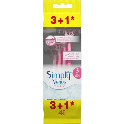 4 Maquinillas desechables para mujer Simply Venus Basic
