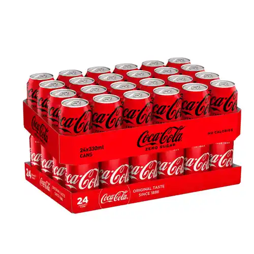 48 latas de Coca Cola 33cl (24x Original + 24x Zero Azúcar)