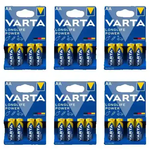 48x Pilas alcalinas Varta AA (Añade 2 unidades + aplica cupón 6€)