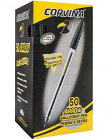 50 bolígrafos Corvina Arrow de color negro