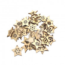 50 unidades de estrellas de madera para árbol de Navidad