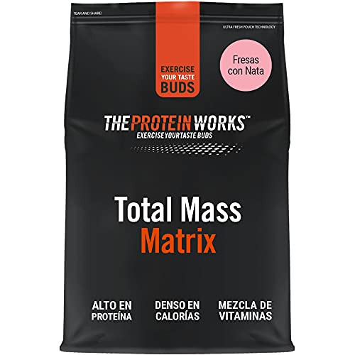 5KG THE PROTEIN WORKS Total Mass Matrix - Suplemento deportivo para ganar músculo y masa - Fresas con Nata