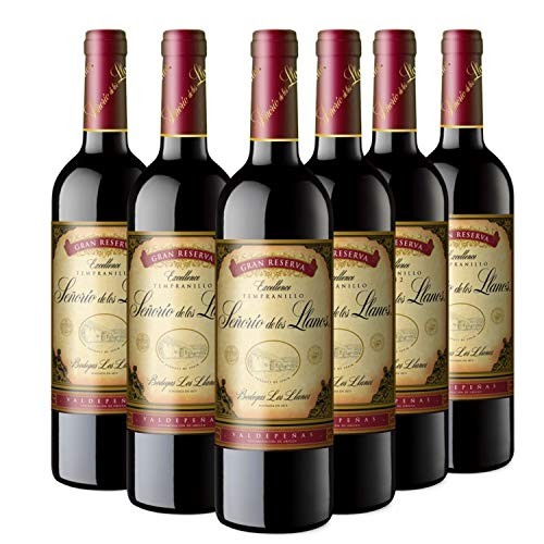 6 botellas de Vino Tinto Señorío de los Llanos Gran Reserva D.O Valdepeñas