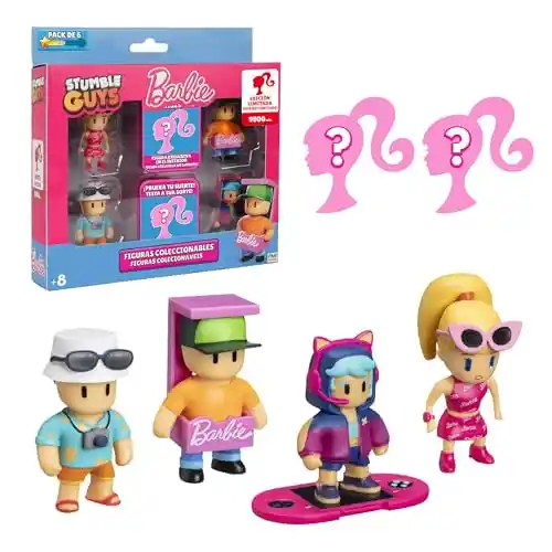 6 Figuras Bizak Stumble Guys Barbie