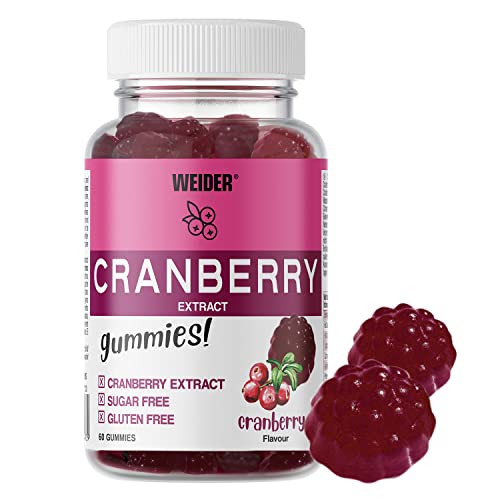 60 unidades Weider Cranberry Gummies. Apoya la salud del tracto urinario. Con extracto de arándano, vitamina C y vitamina D