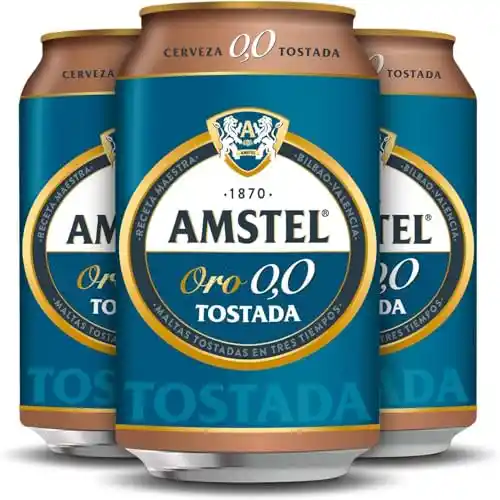 72x latas 33cl cerveza Amstel Oro 0,0 Tostada (3x24) - Promo 3x2